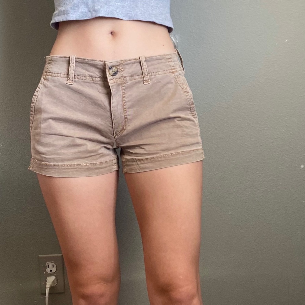 Brown shorts.